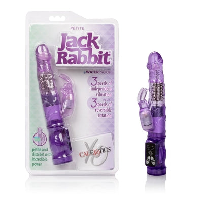 Jack Rabbit Petite Jack Rabbit Vibrator Purple 4.75 Inch Waterproof Rotating and Vibrating Dual Action Toy Purple VIBRATORS-RABBIT