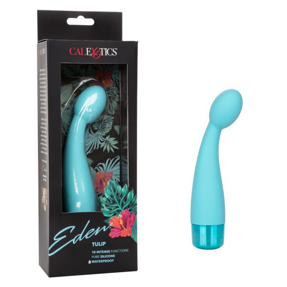Eden Tulip Flexible Blue Silicone Vibrator with 10 Intense Functions and Waterproof Design Blue Rose Stimulators