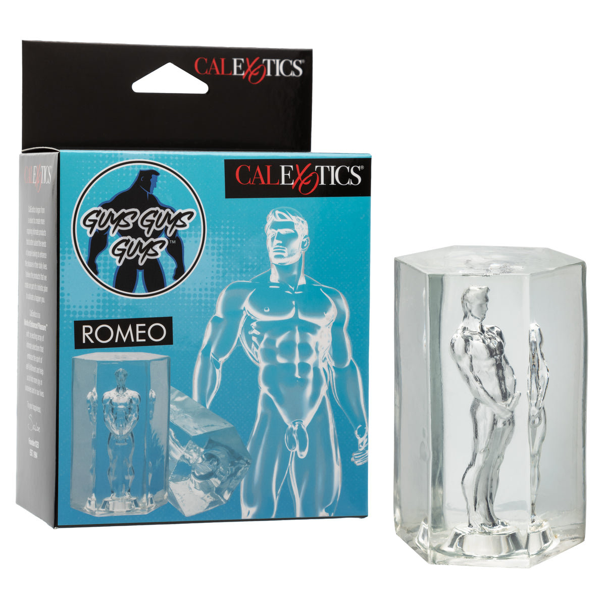 Guys Guys Guys Romeo Transparent Soft Stretchy Masturbator Travel Size Clear Strokers - Manual