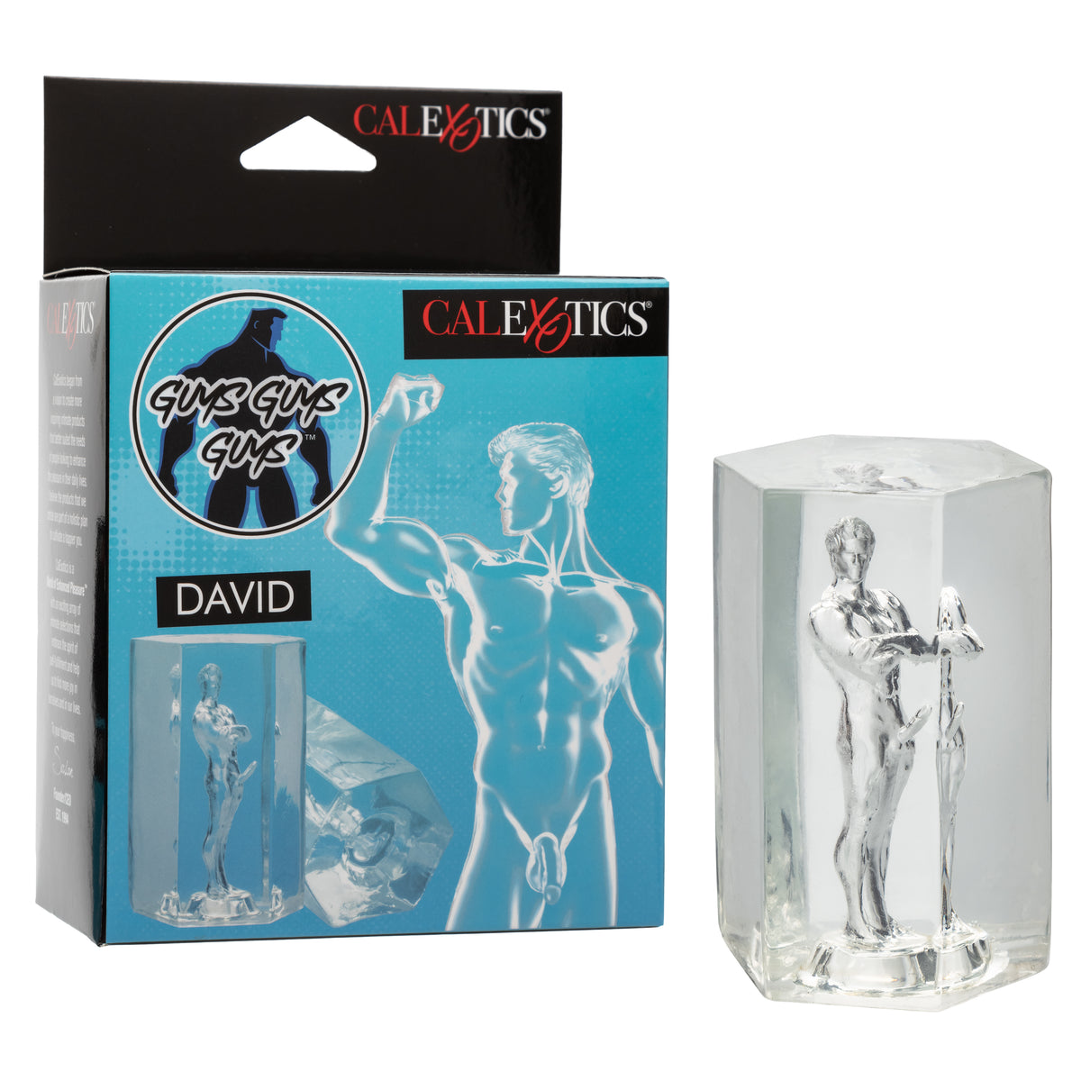 Guys Guys Guys™ David Transparent Soft Stretchy Male Masturbator with Closed End Suction Clear Strokers - Manual