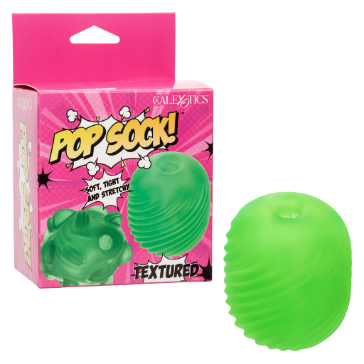Pop Sock Textured Reversible Masturbator Soft Tight Stretchy Green Green Strokers - Cup|Egg