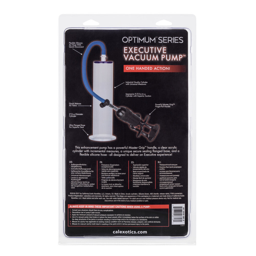 Advanced Executive Clear Vacuum Pump – 9" Clear Penis Pump > Pumps > Penis Pumps