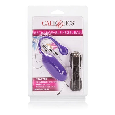 Rechargeable Kegel Ball Vibrator with 12 Functions Purple Silicone Purple > Sex Toys For Ladies > Kegel Exercise