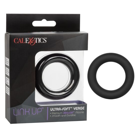 Link Up Ultra-Soft Verge Black Premium Silicone Stretchy Enhancer Ring Black COCK RINGS