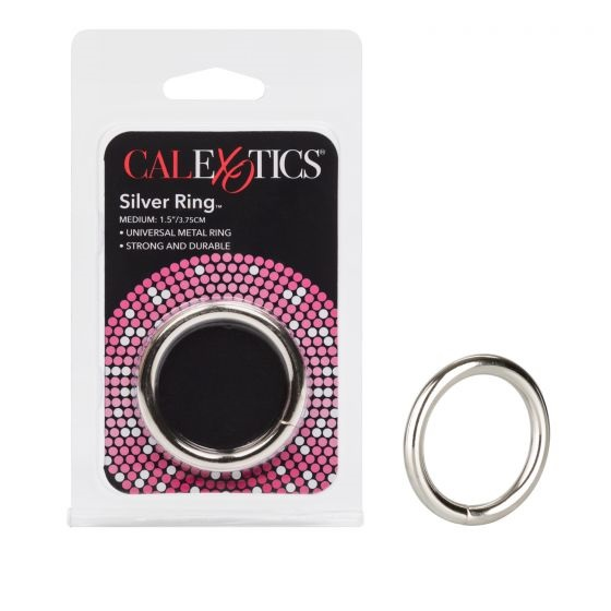 CalExotics Silver Ring Medium 1.5 Inch Universal Metal Ring Strong and Durable Silver Cockrings