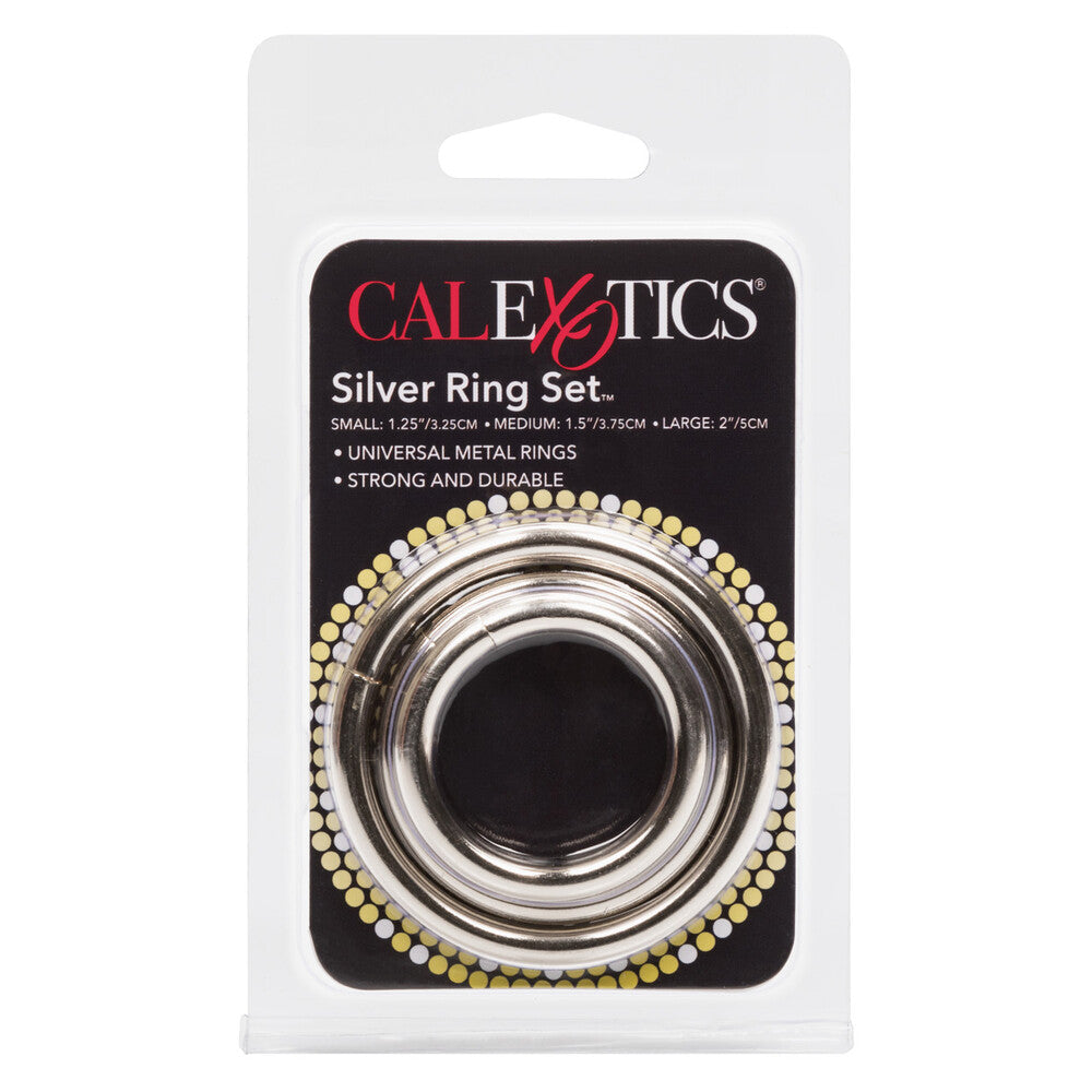 3 Piece Silver Ring Set – Cock Ring Set 3.25cm - 5cm > Cock Ring > Metal