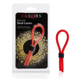 Silicone Stud Lasso Red Adjustable Erection Enhancer 5 Inch Flexible Stretchy Loop Red COCK RINGS
