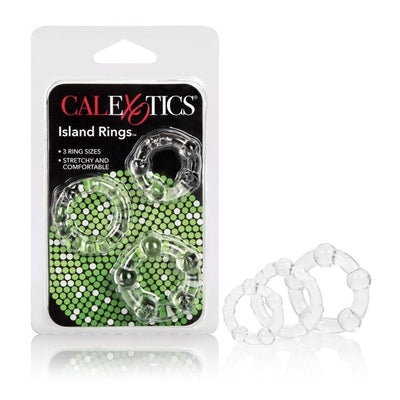 CalExotics Island Rings Clear Stretchy Erection Enhancer Rings - Small, Medium, Large Sizes Clear Cockrings