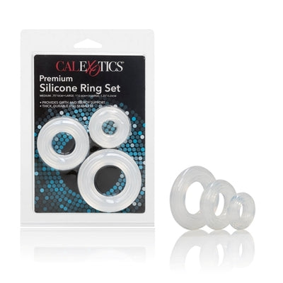 Premium Clear Silicone Ring Set - Medium, Large, XL Sizes Clear COCK RING Set