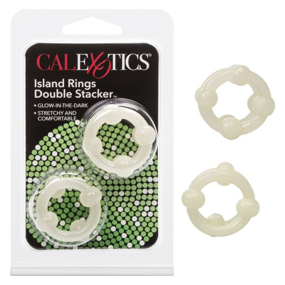 Island Rings Double Stacker Glow In The Dark Stretchy Cock Rings 0.75 Inch 2 Cm Duo Default Title Cockrings