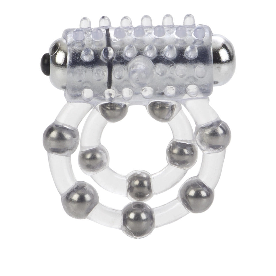 Maximus Waterproof Enhancement Ring with 10 Stroker Beads – Flexible TPR Cock Ring Secondary image