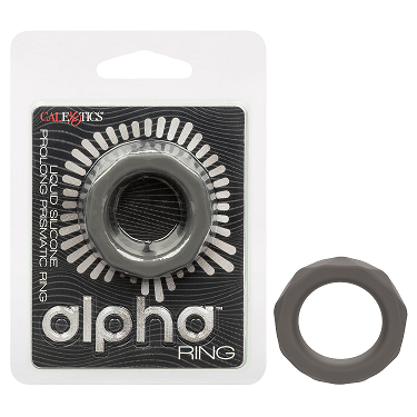 Alpha Liquid Silicone Prolong Prismatic Ring Gray 1 Inch Diameter Stretchy Durable Silicone Gray COCK RINGS