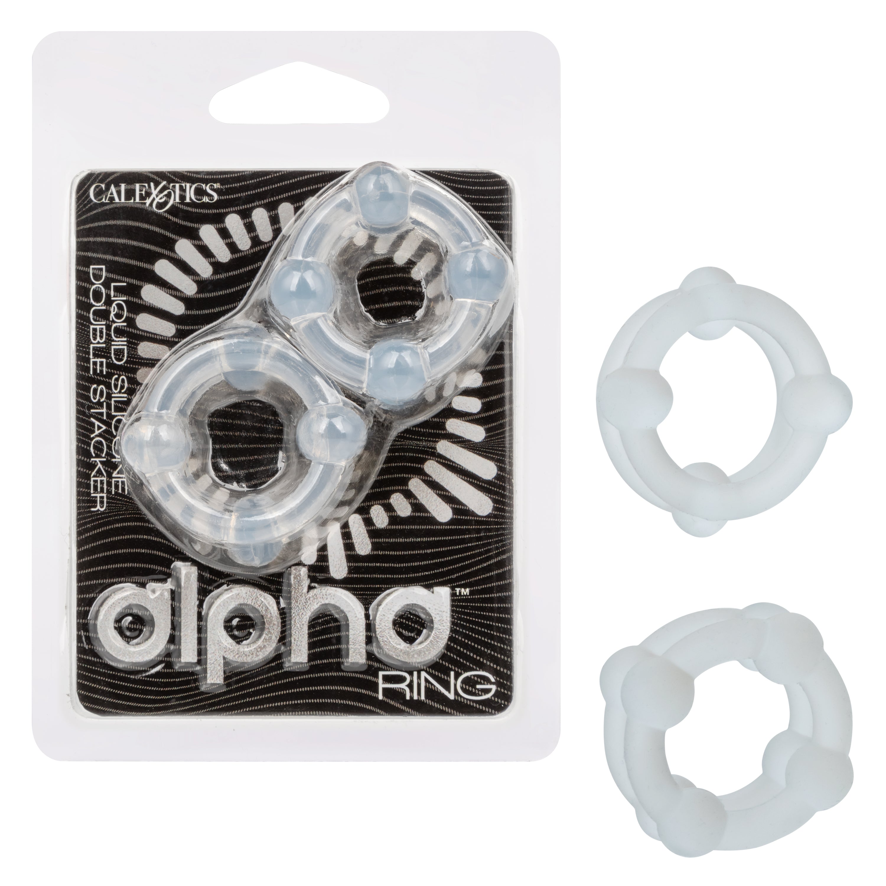 Alpha Liquid Silicone Double Stacker Rings Clear Cockrings