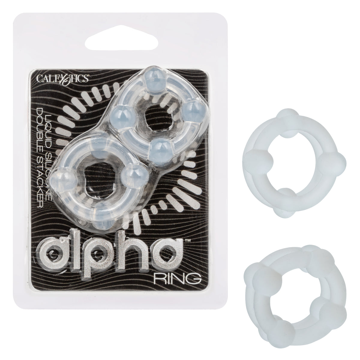 Alpha Liquid Silicone Double Stacker Rings Clear Cockrings