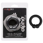 Alpha Liquid Silicone Muscle Ring Stretchy Comfortable Enhancer Ring Black > Cock Ring > Single