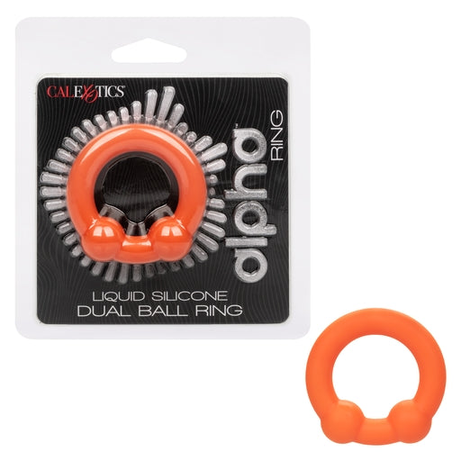 Alpha Liquid Silicone Dual Ball Ring Orange Ultra Stretchy Enhancer Ring Default Title Cockrings