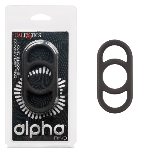 Alpha Liquid Silicone Commander Ring Black Black Cockrings
