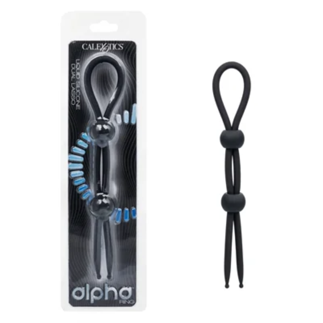 Alpha Liquid Silicone Dual Lasso (Black) – Adjustable Cock Ring > Cock Ring > Adjustable Main image
