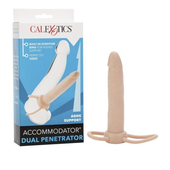 Accommodator Dual Penetrator Ivory Dildo Beige Flesh Pink > Dildos > Strap On Dildos