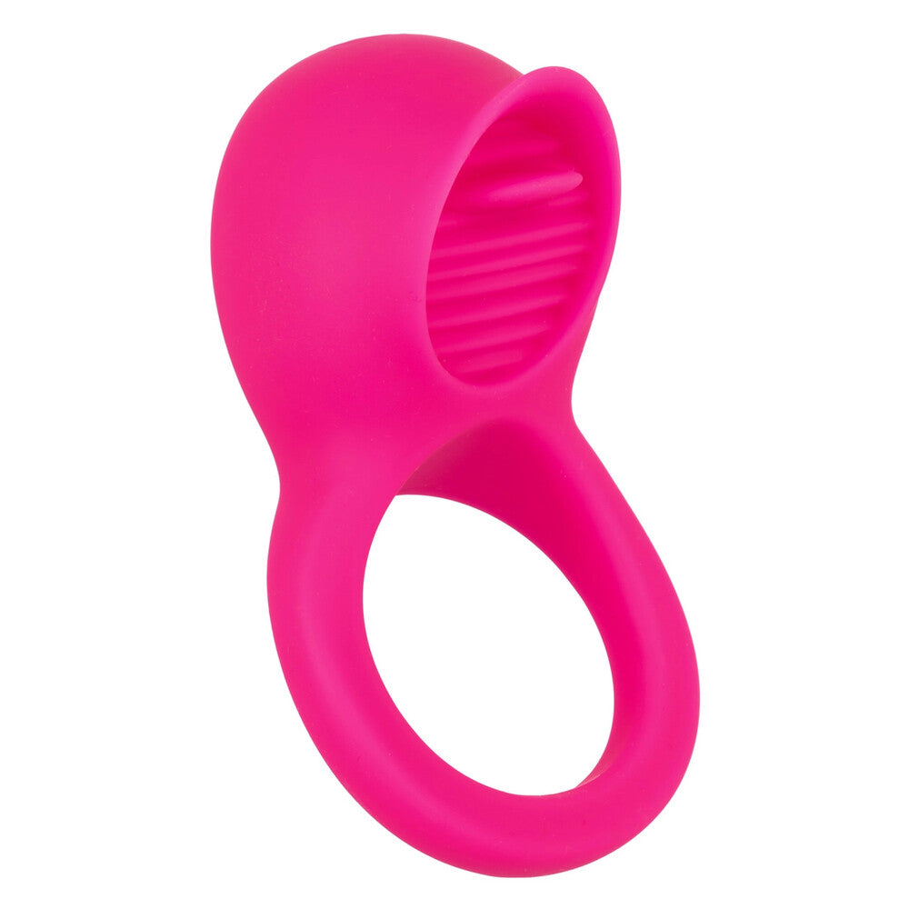 Rechargeable Vibrating Tongue Teaser Silicone Cock Ring