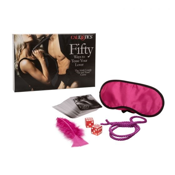 50 Ways to Tease Your Lover Game with Purple Rope, Pink Eye Mask, Feather, Dice, and Cards for Couples Default Title GAMES