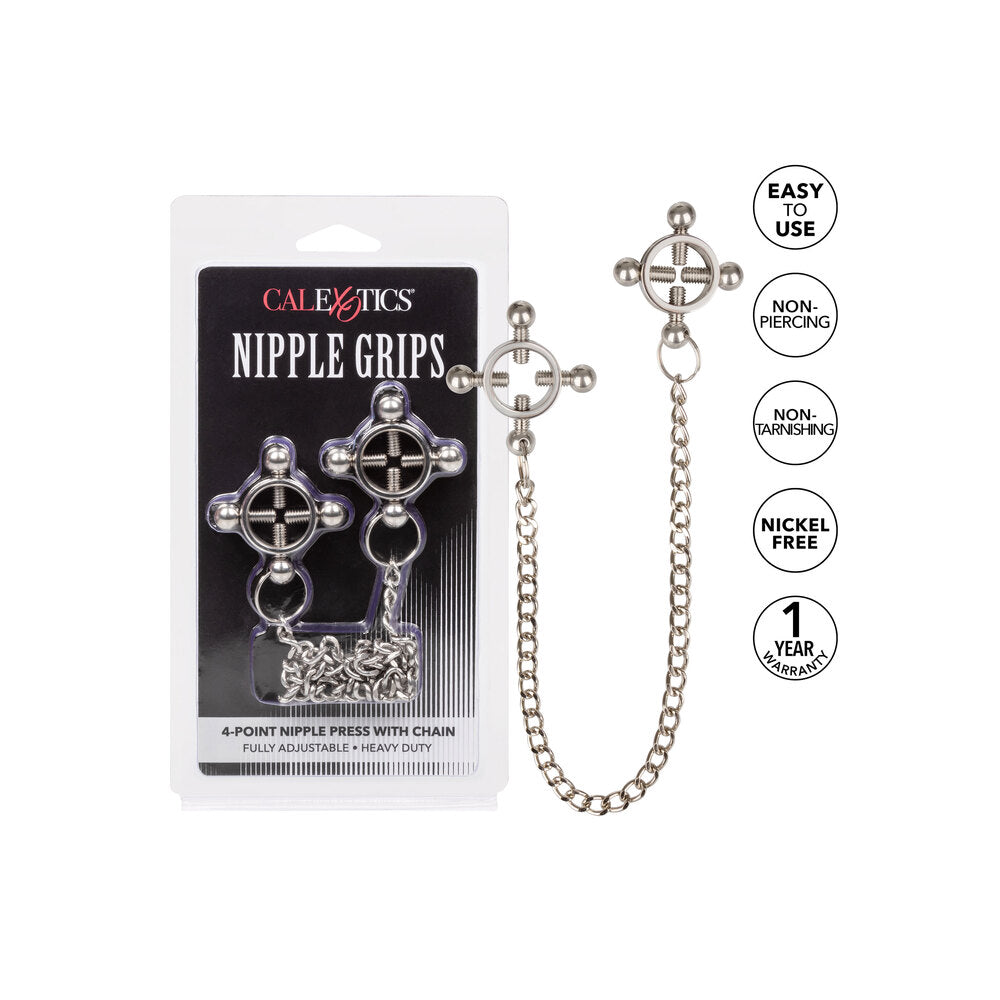 Nipple Grips 4 Point Nipple Press With Chain – Adjustable Nipple Clamp > Sex Toys > Nipple Clamps