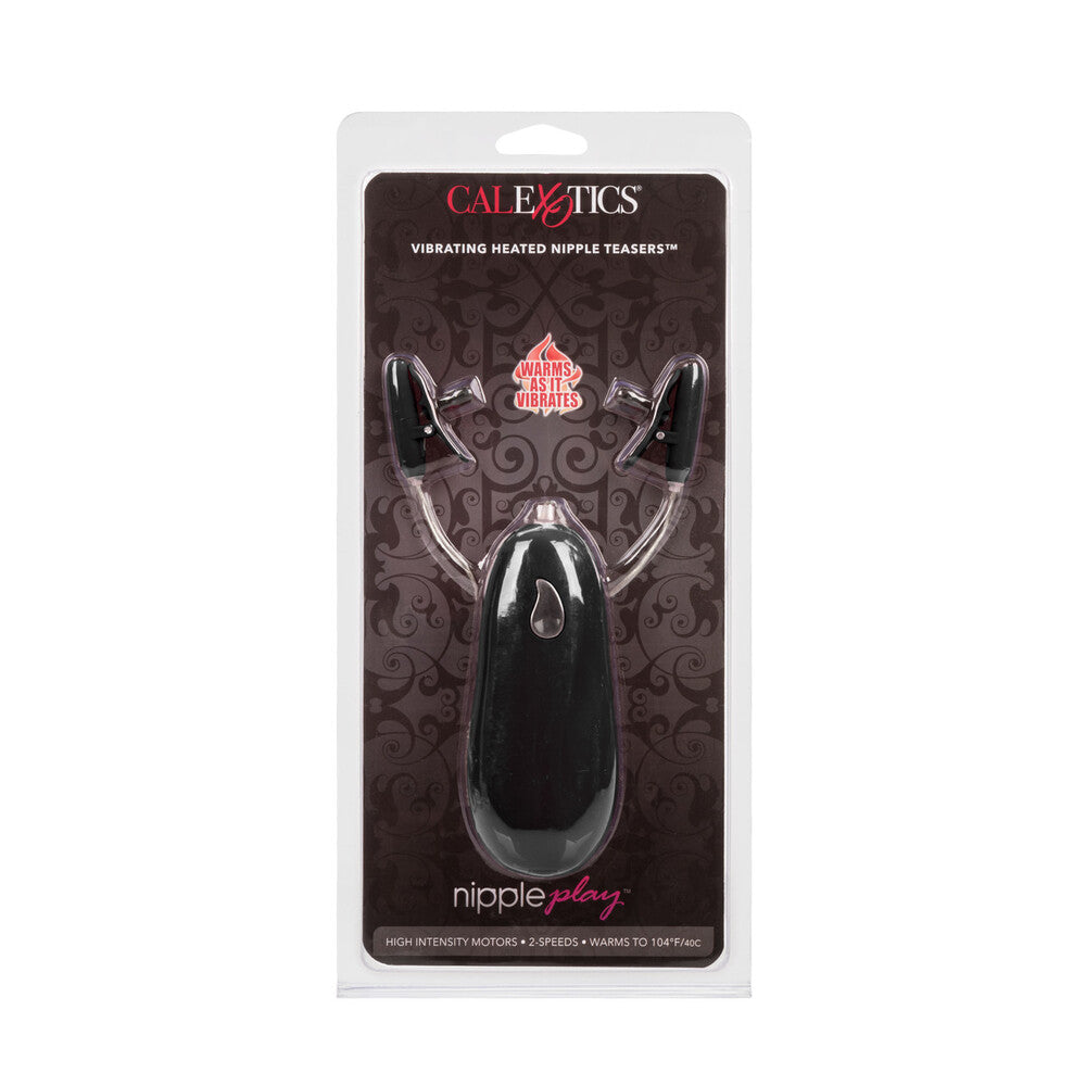 Heated Vibrating Nipple Teasers Black Silicone > Sex Toys > Nipple Stimulators