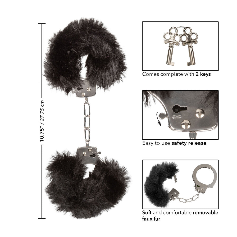 Ultra Fluffy Black Furry Bondage Cuffs > Bondage Gear > Handcuffs