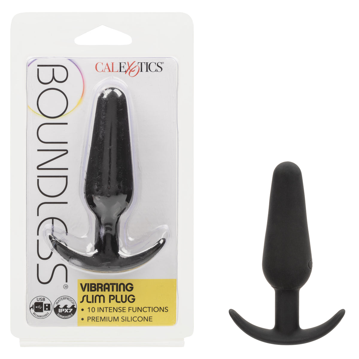 Boundless Vibrating Slim Plug - Premium Silicone with 10 Intense Functions Black Anal Toys & Stimulators