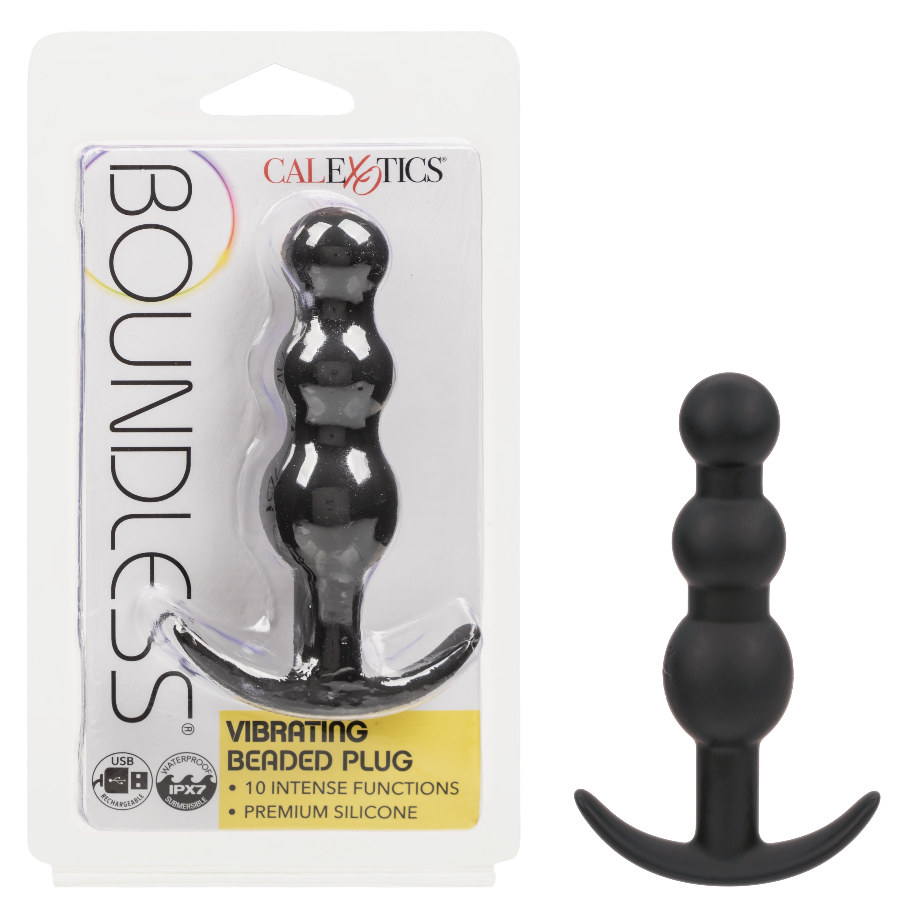 Boundless Vibrating Beaded Plug Black Anal Toys & Stimulators