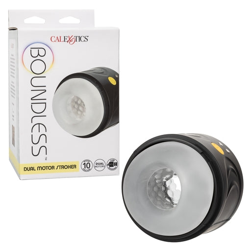 Boundless Dual Motor Stroker Black with Textured Chamber and 10 Function Settings Black Strokers - Manual