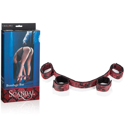 Scandal Red and Black Designer Polyester Bondage Bar with Adjustable Wrist and Ankle Cuffs Red > Bondage Gear > Restraints