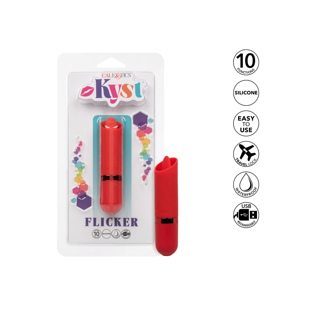 Kyst Flicker Mini (Pink) – Waterproof Mini Massager with Flickering Tongue Tip and 10 Vibration Functions > Vibrators > Finger Vibrators