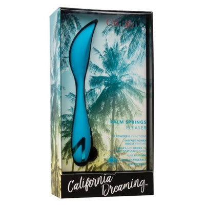 California Dreaming Palm Springs Pleaser Blue Flexible Mini Vibrator Blue VIBRATORS