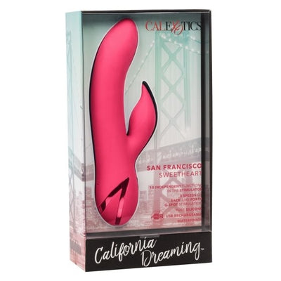 California Dreaming San Francisco Sweetheart Pink Rechargeable Silicone Vibrator Pink VIBRATORS-RABBIT
