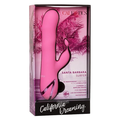 California Dreaming Santa Barbara Surfer Pink Silicone Massager with 10 Vibration Modes and 3 Rippling Speeds, USB Rechargeable and Waterproof Default Title VIBRATORS-RABBIT
