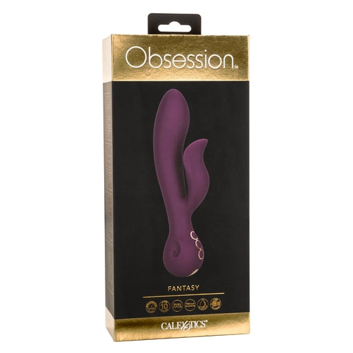 Obsession Fantasy Purple Silicone Dual Vibrator with 10 Vibration Functions and Gold Plated Decor Purple Vibrators