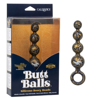 Naughty Bits Butt Balls – Silicone Booty Beads 4.5" Insertable 5 inches Black > Anal Range > Anal Beads