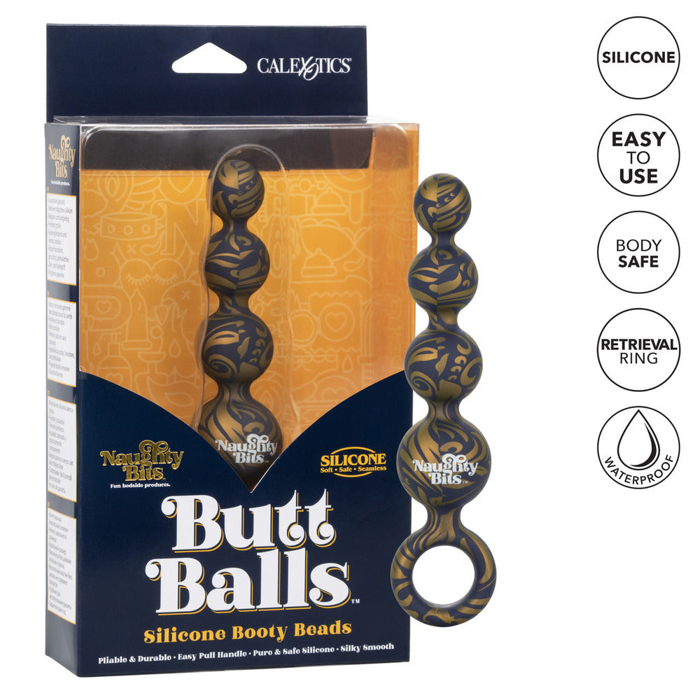 Naughty Bits Butt Balls – Silicone Booty Beads 4.5" Insertable > Anal Range > Anal Beads