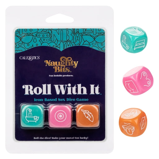 Naughty Bits Roll With It Icon Based Sex Dice Game Set with 3 Colorful Acrylic Dice > Novelties > Games