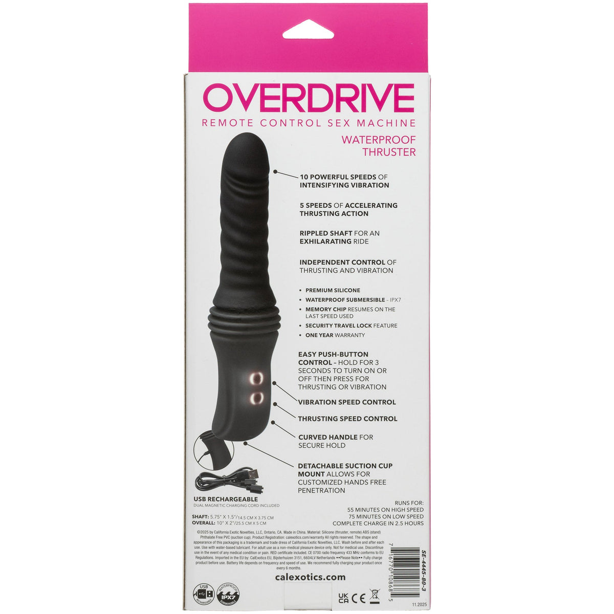 Overdrive Waterproof Thruster – Waterproof Powerful Thrusting Vibrator (10) > Dildos > Thrusting Dildos