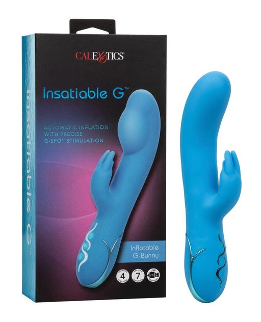 Insatiable G Inflatable G-Bunny Vibrator Blue Rechargeable with Thumping and Rabbit Teaser Default Title VIBRATORS-RABBIT