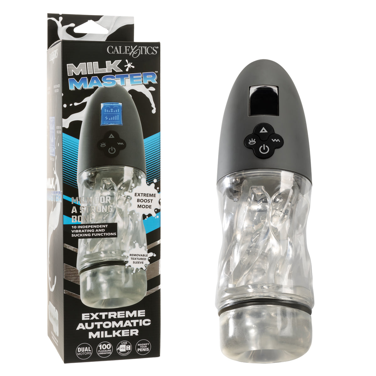 Milk Master Extreme Automatic Milker Rechargeable Stroker Black Strokers - Auto