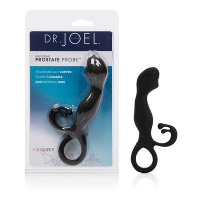 Dr. Joel Universal Prostate Probe Black Silicone 4 Inch Ergonomic Curved Design Black Anal Toys & Stimulators