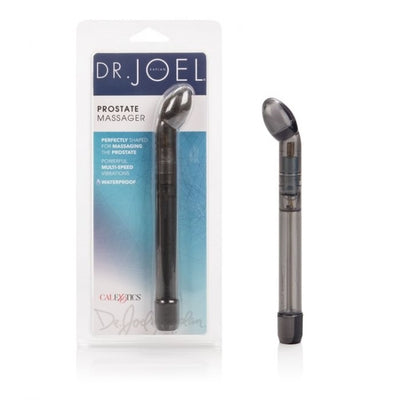 Dr. Joel Prostate Massager 6.7 Inch Waterproof Multi-Speed Vibrating Probe in Translucent Black Black Anal Toys & Stimulators
