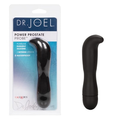 Dr. Joel Power Probe Prostate Massager Black Silicone 4.5 Inch with 2 Intense Speeds Waterproof Black Anal Toys & Stimulators