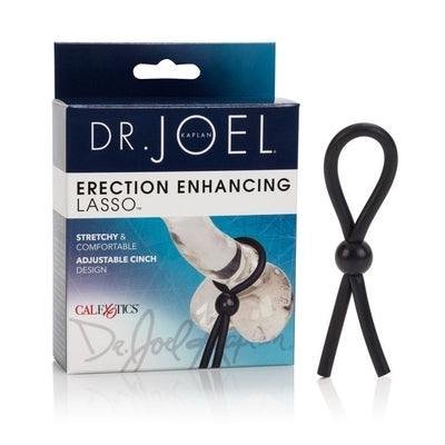Dr. Joel Erection Enhancing Lasso Black 4.75 Inch Stretchy Adjustable Latex Ring Black Cockrings