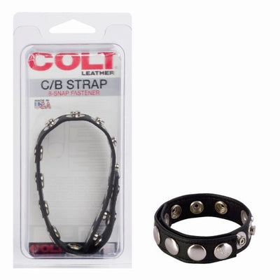 Colt 8 Snap Fastener Leather Strap – Luxury Leather Bondage Strap Black Black > Clothes > Mens Leather