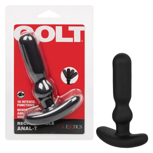 Colt Rechargeable Anal-T Black Flexible Vibrating Probe with 10 Intense Functions Black Anal Toys & Stimulators