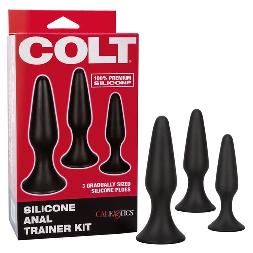 Colt Silicone Anal Trainer Kit 3 Gradually Sized Black Silicone Plugs Black Anal Toys & Stimulators